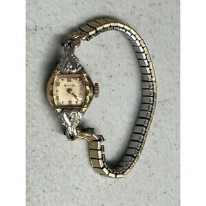 Bulova 10K RGP Bezel Women's Stretch Band Watch - Swiss As-Is